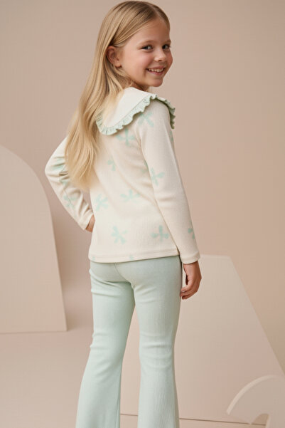 Minipodyum Κοριτσίστικο κοστούμι με μεγάλο γιακά με φιόγκο και κολάν