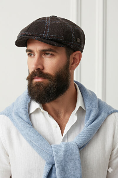 Hat Town Ekoseli İngiliz Model Erkek Kasket Şapka