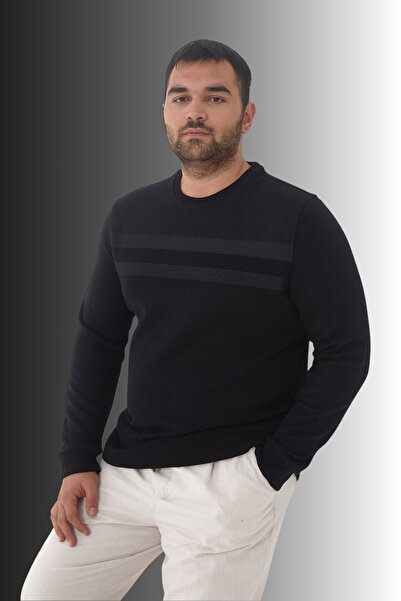 Maccali Hanorac negru de iarnă pentru bărbați, cu model, mărime mare