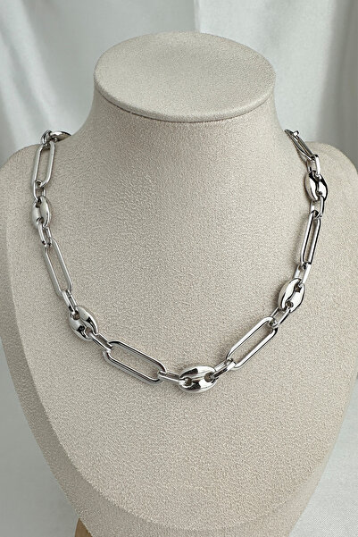 Modex Gümüş Rengi Gemici Zincir Kolye