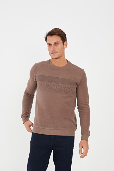 Maccali Μακρύ ανδρικό φούτερ με μοτίβο Mink Crew Neck