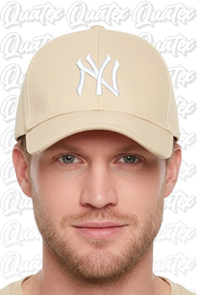 QUATEX Ny New York Вишита шапка – Крем 100% бавовна габардин, унісекс модель