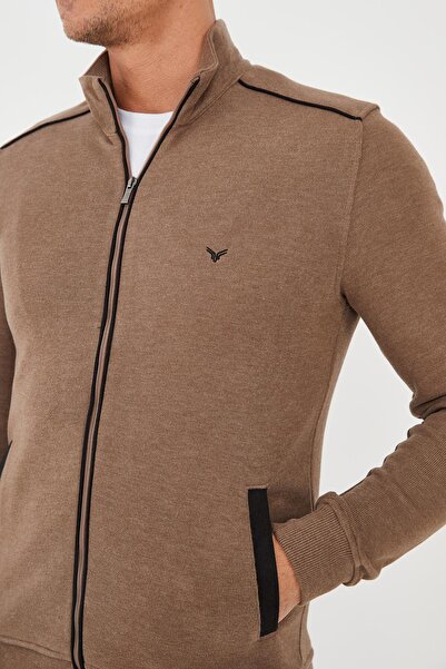 Maccali Ανδρικό φούτερ PeakLayer Basic Winter Mink με τσέπες με φερμουάρ