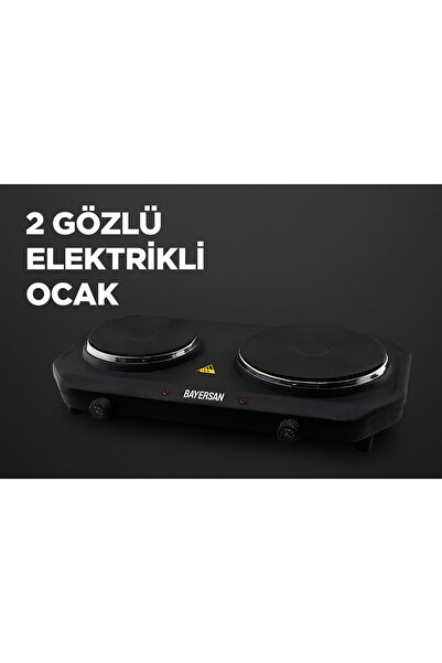 Genel Markalar Bayersan Çift Gözlü Pleytli Elektrikli Set Üstü Ocak (2 Gözlü Ocak)