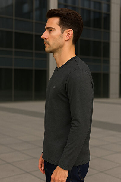 Maccali Ανδρικό μακρυμάνικο casual βασικό καπνιστό φούτερ