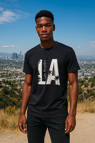 Maccali Ανδρικό μπλουζάκι με λαιμόκοψη από βαμβακερό γράμμα με στάμπα