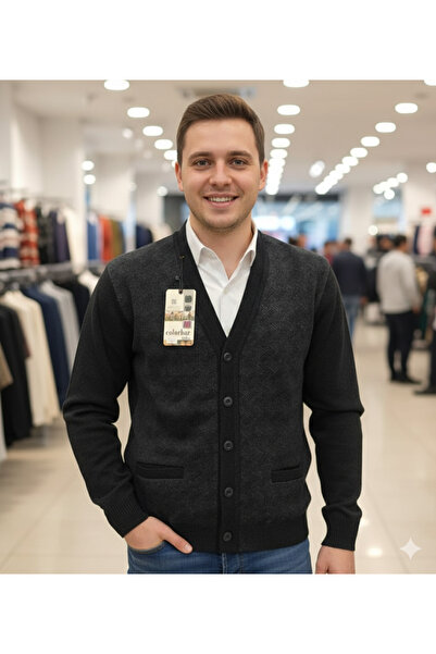 COLORBAR TRİKO Güncüoğlu Buttoned Wool Knit Men's Cardigan