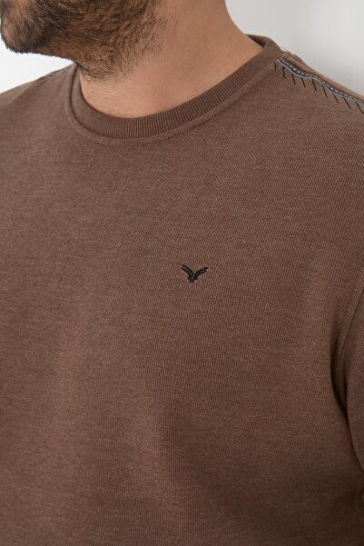 Maccali Men's Plus Size Plain Basic Oversized Mink Sweatshirt