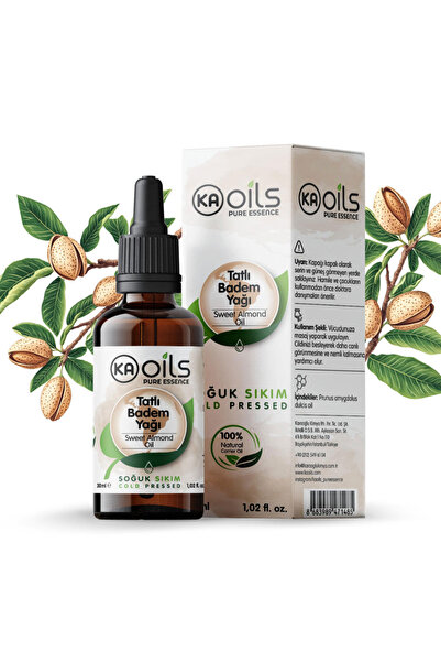 KAOils Pure Essence Tatlı Badem Yağı –%100 Saf ve Soğuk Sıkım – 30 ml | Doğal...