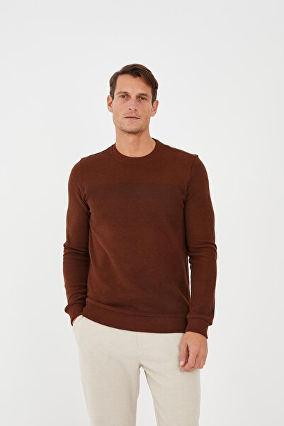 Maccali Мъжка дълга суитшърт с качулка и кафяво кафяво