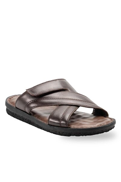 Forelli 49108-g Talu Brown Men's Genuine Leather Slippers