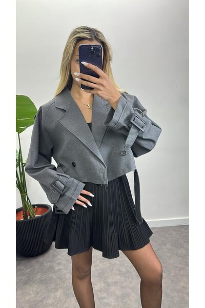 Lady Pixie Γυναικεία κοντή καμπαρντίνα - Λεπτομέρεια ζώνης