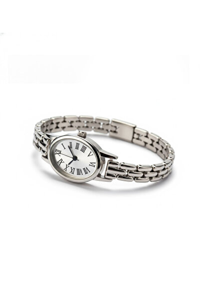 Nicevia Silver Oval Dial Women's Watch – Silver Chain Strap