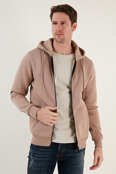 Buratti Slim Fit Hooded Zippered Soft Lined Winter Sweat Men's Sweat 5905340