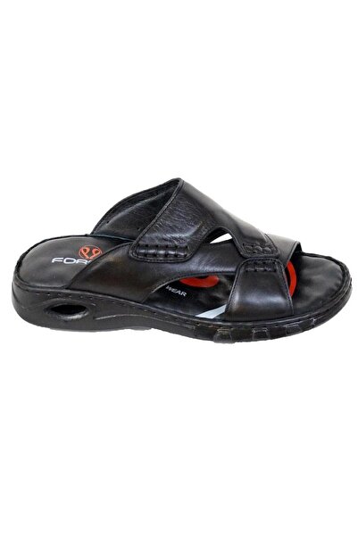 Forelli 40501-g Black Leather Men's Slippers