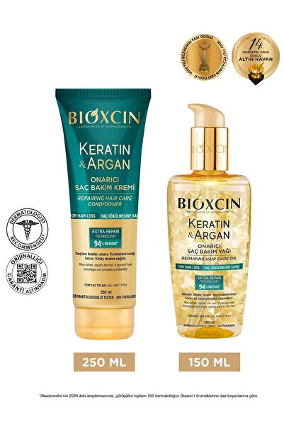 Bioxcin Cremă de îngrijire a părului Keratin & Argan Repair 250 ml - Cremă Keratin Argan 250 ml