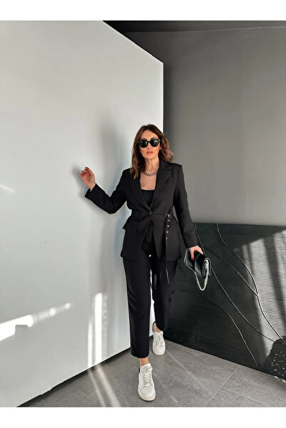 Lady Pixie Kadın Kemerli Premium Ceket