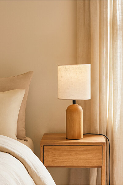 HOMİNG Homing Brooklyn Fabric Handmade Wooden Lampshade 241447