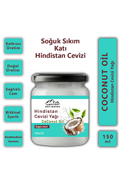 sarıbelen Hindistan Cevizi Yağı 150 ml Doğal Soğuk Sıkım– Cilt, Saç ve Vücut ...