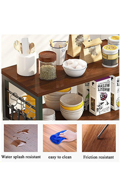 AGD Coffee Storage cabinet, multi-shelf kitchen, with hooks, closed storage space, multi-functional