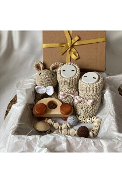 tiny wood Hoşgeldin Bebek, Erkek Bebek ,organik Yenidoğan Bebek Hediye Seti