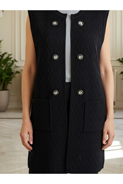 TEK Tektri̇ko Crew Neck Agraph Vest / Black