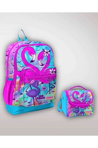 Coral High Flamingo Kız İlkokul Ortopedik 2'li Set Folyolu Beslenme Çantası ...