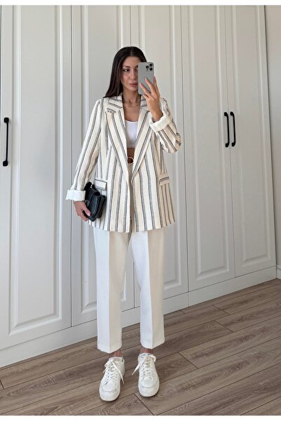 Lady Pixie Striped Linen Jacket