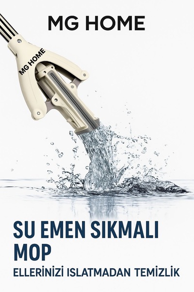 MG HOME Kelebek Mop Sıkmalı Sünger Mop Su Sıkma Aparatlı Zemin Parke Temizlik...
