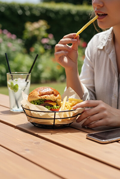 EVSTYLE 21 CM YUVARLAK HAMBURGER SUNUMLUK