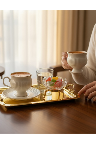 EVSTYLE Glass Delight Bowl with Metal Legs - 6 Pieces