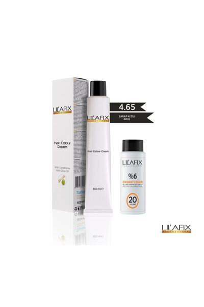 Lilafix Tüp Boya 60 ml- 20V Oksidan 4.65 Şarap Kızılı