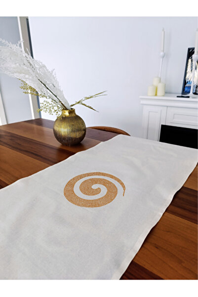Menar Tasarım Τραπεζομάντιλο Runner 40*110 cm με Πέτρινο Σχέδιο Σπιράλ