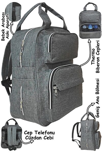 USF Mother Baby Care Backpack and Shoulder Bag Organizer with Thermal Bottle Compartment, Waterproof Fabric