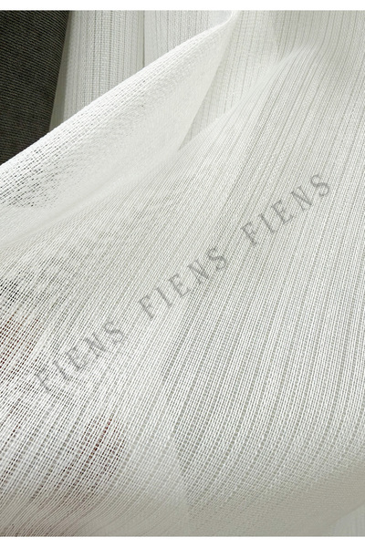 FİENS SİMLİ İPEK SOFT PREMİUM KETEN BAMBU AĞIR GRAMAJLI 1/3 Sık Pile Tül Perde Ütü İstemez