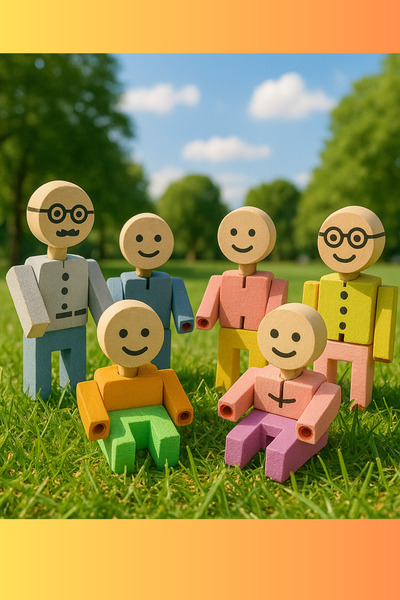 HOBBY HOUSE Wooden Toy 6-Figure Family Set