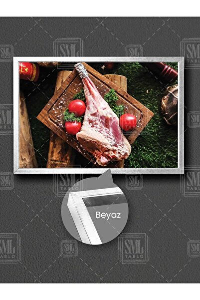 SML TABLO Kırmızı Et ve Sebzeler Kasap Dükkanı Mutfak Dekor Restaurant Çerçev...