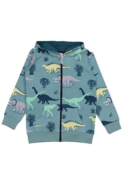 Walkiddy Funny Dinosaurs Dinozor Desenli Organik Sweat Ceket