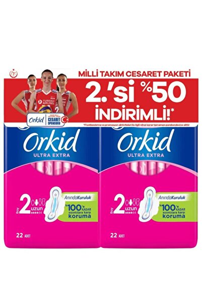 Orkid Hijyenik Ped Ultra Extra Uzun 44'lü Milli Takım Cesaret Paketi 86314