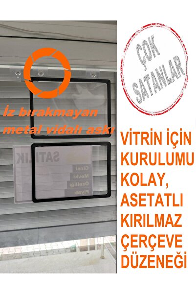 ETİKETLİK FİYATLIK Metal Hanging Real Estate Frame Set – Practical Assembly B...
