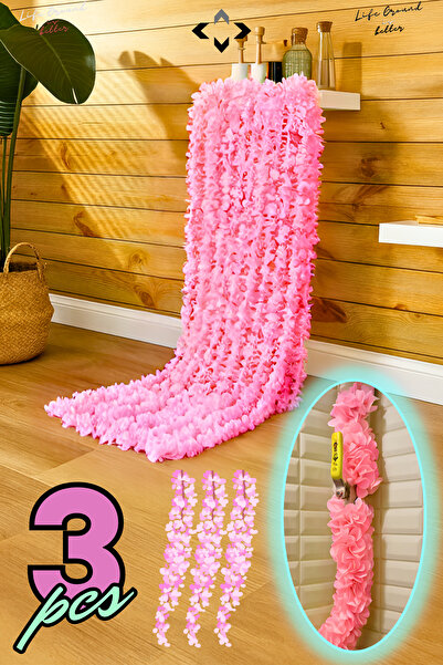 LİGROUND 3 Metre Doğal Görünümlü Yapay Çiçek Sarmaşık Doğalgaz Borusu Gizleme Düğün Nişan Davet Süsleme