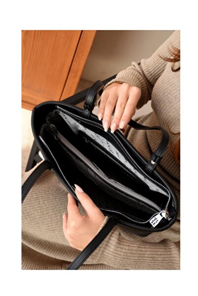 Just Polo Black Large Size Women's Handbag