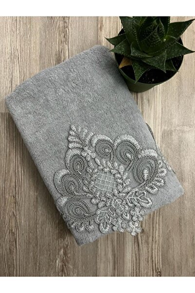 Çeyiz Bahçesi Вельветовий рушник для рук і обличчя з візерунком «Корона» 50/90 см