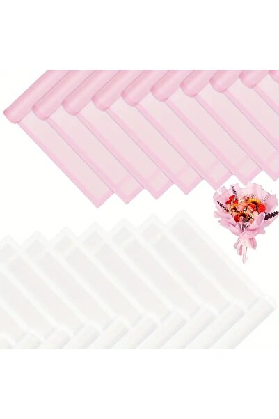 COLORPAK Çiçek Buket Ambalaj Jelatin Kağıdı (Karışık Renkler: Pembe, Siyah ve Beyaz) Mat Opp 55x55cm 15 adet