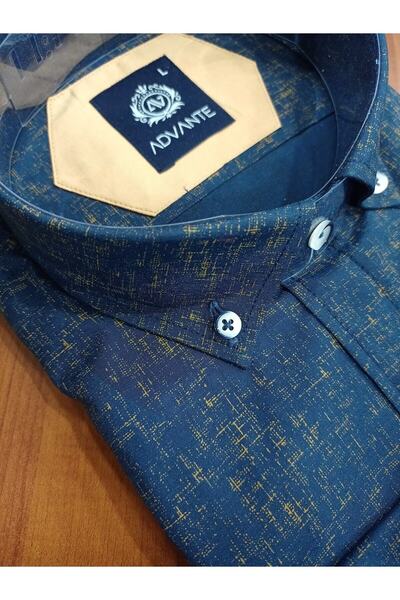 ADVANTE Güncüoğlu Uzun Kollu Digital Baskılı Desenli Slim Fit Erkek Gömlek