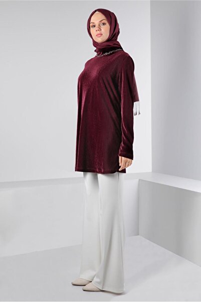 Alvina Wrinkled Look Velvet Tunic 43442