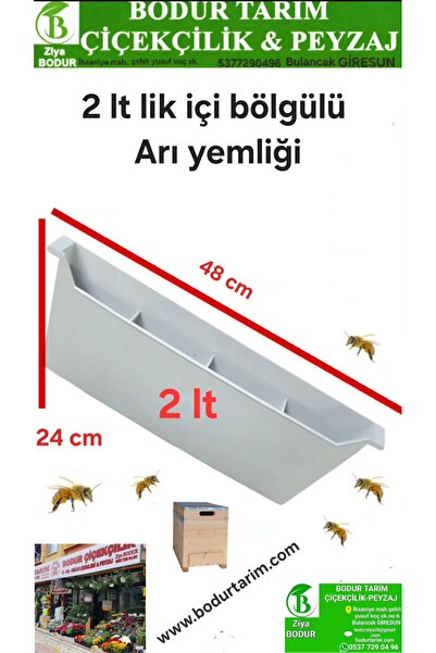 BODUR TARIM Bulancak Çanta Tipi iç Kısmı Bölgülü Arı Yemlik Şelbetlik Plastik 2 Lt 48*24,cm
