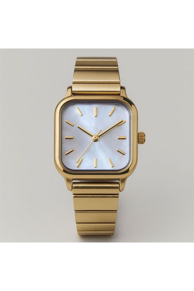 sezerekspres ساعة نسائية معدنية ذهبية-فضية