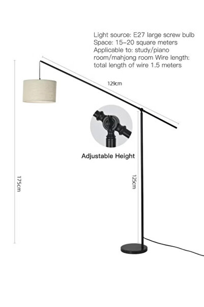 Generic DIDA Arc Floor Lamp, Overhang Cantilever Standing Lamp, Adjustable Balance Arm Shades