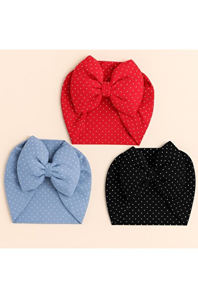 Bebekino Sevimli Desenli Fiyonklu Bone 3’lü Paket – 0-18 ay İçin Uygun